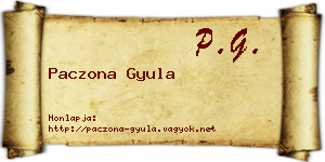 Paczona Gyula névjegykártya